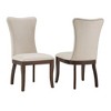 Set of 2 Airelle Nailhead Trim Upholstered Wingback Dining Chairs Beige - Inspire Q - 2 of 4