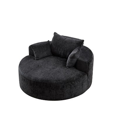 TIRAMISUBEST 55 inch Cloud Chair Ultra Soft, Premium Chenille Fabric Accent Chair No Assembly Living Room Bedroom, Black/ Beige/ Gray/ Green