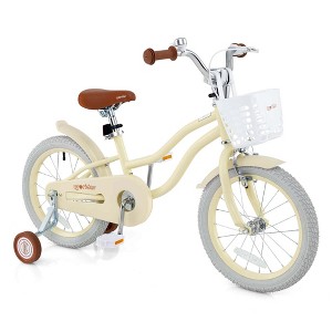 Costway 18'' Kids Bike Toddler Bicycle with Training Wheel Kickstand for 4-8 Years Old Purple/Pink/Turquoise/Blue/Beige/Green - 1 of 4