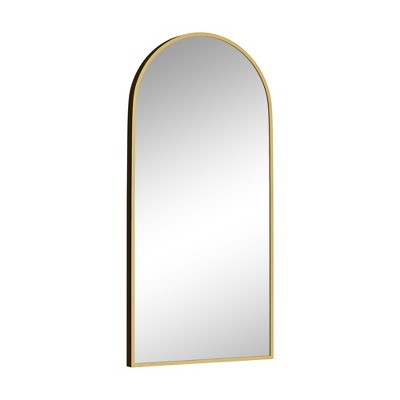 Lirago 47" x 22" 2PC Arched Hanging Bathroom Mirror with Gold Scratch-Resistant Aluminum Alloy Frame