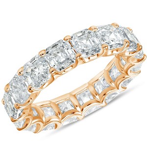 Pompeii3 10 1/2 Ct Asscher Cut Moissanite Eternity Ring Wedding Band 10k Gold - 1 of 2