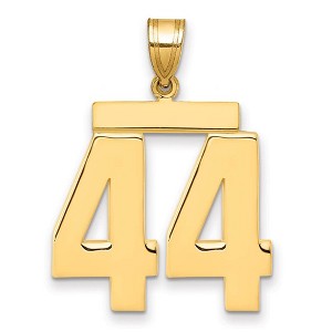 Black Bow Jewelry 14k Yellow Gold, Athletic Collection, Large Polished Number 44 Pendant - 1 of 3