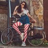 Skeleteen Candy Cane Striped Tights - Red and White Diagonally Striped Nylon Stretch Pantyhose Stocking Accessories for Every Day Attire and Costumes - 3 of 4