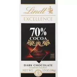 Lindt Excellence 70% Cocoa Intense Dark Chocolate Bar - 3.5oz