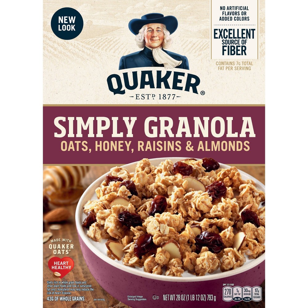 UPC 030000067208 product image for Quaker Granola Oats, Honey, Raisins, and Almonds - 28oz | upcitemdb.com