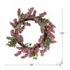 FONTOI 18 Inch Wreath Timeless Red Frosted Berry Wreath Christmas Wreaths for Front Door, Fall Porch Decor for Holiday, Red, 18"* 18"*4.5" - 3 of 4