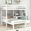 Modern Twin Over Twin Loft Bed With Desk Shelves Staircase Storage Drawers, Versatile High Loft Bed Frame With Safety Guardrails Ladder For Kids Teens - 3 of 4