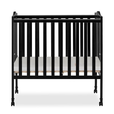 Dream On Me 2 in 1 Lightweight Folding Portable Crib Black