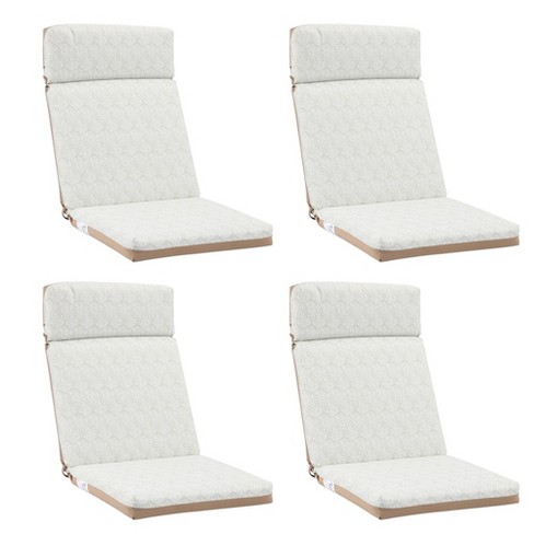 Aoodor Reversible Design High Back Chair Cushions Set Of 4- White