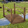 Outsunny 4.7' Garden Bridge, Arc Wood Footbridge, Decorative Pond Bridge with Side Rails - 2 of 4