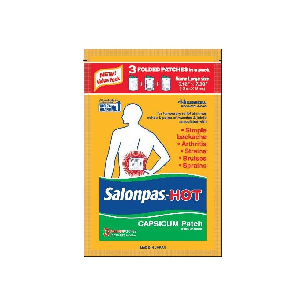 UPC 346581700039 product image for Salonpas Hot Capsicum Pain Relief Patches – 3ct | upcitemdb.com