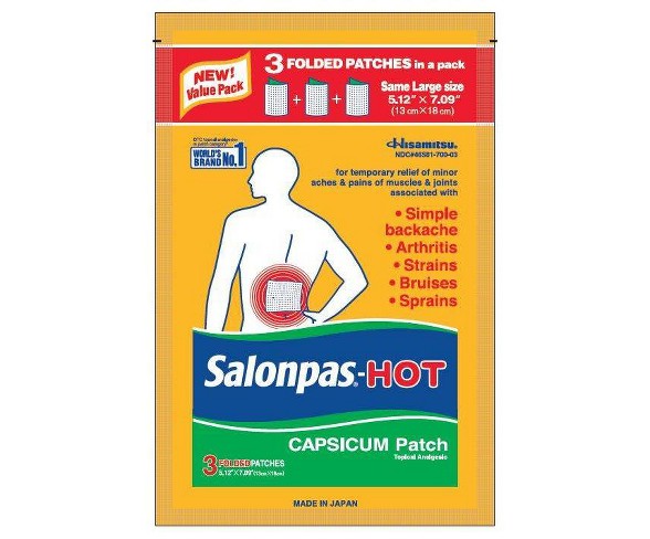Salonpas- HOT Capsicum Patches - 3ct