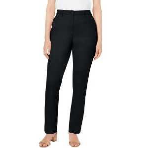 Jessica London Women's Plus Size Petite Stretch Cotton Chino Straight Leg Pant - 1 of 4