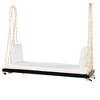 Okak Outdoor Bench Swing with Cushions,Handcrafted Acacia Wood Porch Swing,10.8ft Rope Hanging Patio Swing Bench for Garden,Backyard,Lawn - 2 of 4