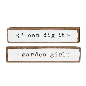 Transpac Wood Blocks Set of 2 Home Decorations Spring - 1 of 1