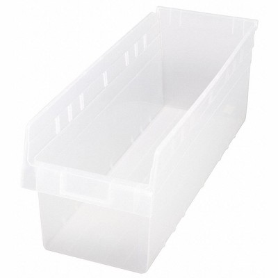 Quantum Storage Systems Economy Shelf Bin, Nesting, 23-5/8"W X 8-3/8"D X 4"H, (7) Divider Slots, Rear Hanglock,