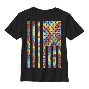 Boy's Lost Gods Tie-Dye American Flag Print T-Shirt - 1 of 4