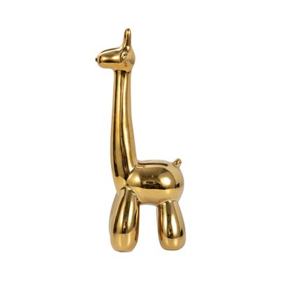 Sagebrook Home Giraffe Balloon Animal Ceramic Sculpture for Table, Desk or Bookshelf Decor