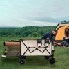 NAYSAYE Wagon Extra Large Folding Cart with All Terrain Wheels and Side Pockets for Outdoor Adventures, 55.12"*22.83"*43.31" - 3 of 4