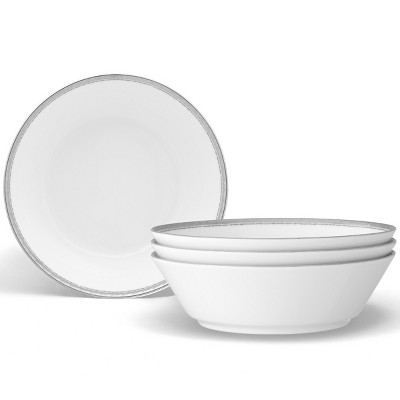 Noritake Whiteridge Platinum Set of 4 Soup Bowls