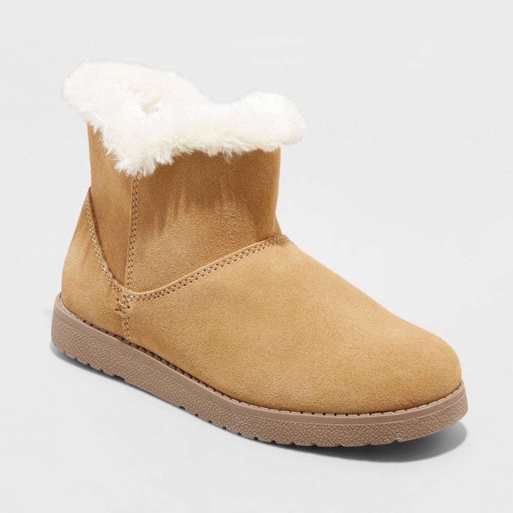 Women's Claudia Short Shearling Style Boots - Universal Thread Tan 7