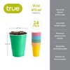 True Bright Party Cups, Disposable Cups, Drink Cups for Cocktails and Beer, 16 Ounce Capacity, Plastic, Multicolor, Set of 24 - 3 of 4