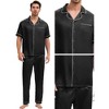 INSPIRE CHIC Men's Satin Nightwear Short Sleeve Shirt Sleep Shorts Casual Pajamas Set 2 Pieces - 4 of 4