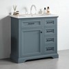 36" Bathroom Vanity with Ceramic Sink, Soft-Close Drawers & Door Organizer, Freestanding Vanity Wood Cabinet with Storage - 2 of 4