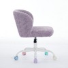Kumasinova Fluffy Faux Fur Office Chair with Metal Base,17.7"-21.3"Adjustable Height Swivel Chair for Home&Office,Cute Children's Desk Chair - 4 of 4
