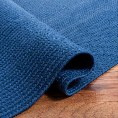 Handmade Blue Braided Synthetic 2' x 3' Accent Rug