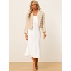 Allegra K Women's Winter Warm Cropped Collarless Faux Fur Fluffy Jacket - 3 of 4