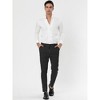 Lars Amadeus Men's Dress Striped Slim Fit Flat Front Business Trousers - 3 of 4