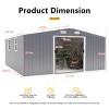 Outdoor 10x12 FT Storage Sheds, Storage Sheds with Two daylight Windows, Extra Large Size Storage Sheds with 0.25mm Steel Plate-Coolbibila - 4 of 4