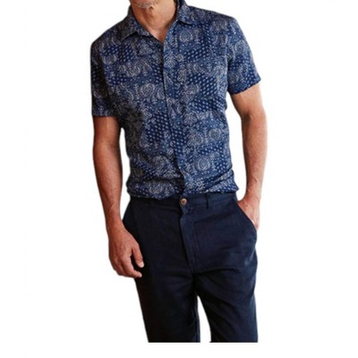 Men's Bedford Textured Printed Shirt - Grayers