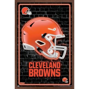 Trends International NFL Cleveland Browns - Neon Helmet 24 Framed Wall Poster Prints - 1 of 4