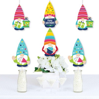 Big Dot of Happiness Gnome Birthday - Gnome Decorations DIY Happy Birthday Party Essentials - Set of 20