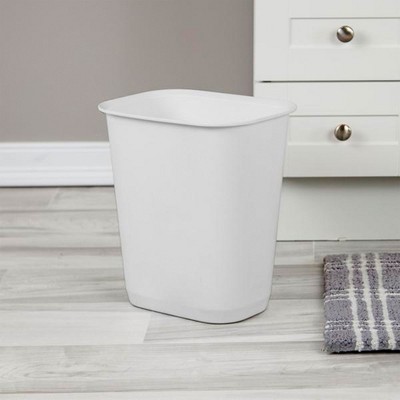 White Rectangular 3-Gallon Plastic Wastebasket Set