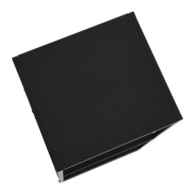 Black Metal and Wood Grain 2-Cube Bookshelf