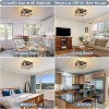 KTMBDW 4-Light Retro Flush Mount Ceiling Light Fixture, Rustic Vintage Wood Ceiling Light, Industrial Farmhouse Ceiling Lamp for Living Room, Black - 3 of 4