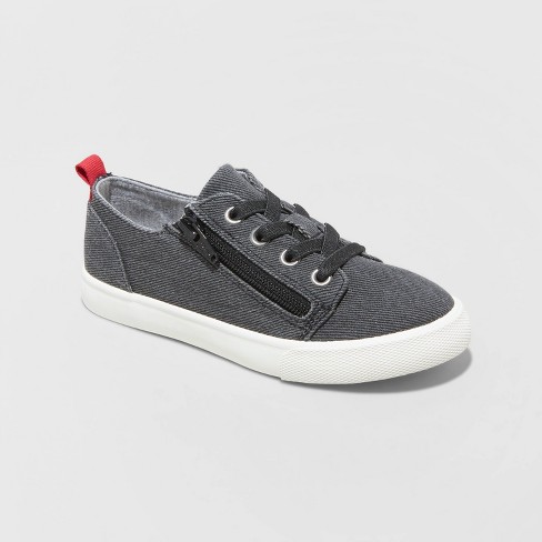 Kids' Lucian Double Zipper Sneakers - Cat & Jack™ Black 6 : Target