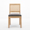GDFStudio Yorn Farmhouse Rubberwood Rattan Upholstered Dining Chairs (Set of 2) - 4 of 4