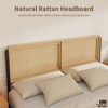 Jojoka Boho Full/Queen Bed Frame with Rattan Headboard & Footboard, 14" Metal Platform, Wood Grain, Noise-Free, No Box Spring Needed, Easy Assembly - 4 of 4