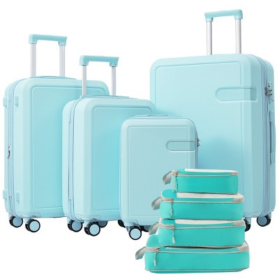 4 Piece Carry On Luggage Set,Expandable Lightweight Suitcases with Spinner Wheels,TSA Lock and Compression Packing Cubes (16"/20"/24"/28")-Cuddlewood