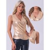 Allegra K Women's Metallic Party Club Sleeveless V Neck Ruched Tank Wrap Top - 2 of 4
