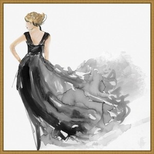 Amanti Art Woman in Black Dress I  by Aimee Wilson Framed Canvas Wall Art - 1 of 4