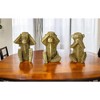 HomeRoots Set of Three 7" Gold Resin Tabletop Sculpture - 2 of 4
