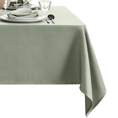 Sage Green Polyester Rectangular Tablecloth with Stain Protection