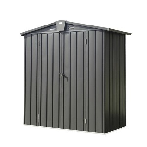 5.7'x 3' Outdoor Storage Shed With Lockable Door, Key Lock, Roof Galvanized Steel, Rust-proof Metal Tool Shed For Garden, Backyard, Lawn - 1 of 4