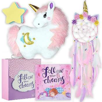 Tickle & Main Follow Your Dreams Unicorn Pillow Gift Set, Unicorn Plush, Dream Catcher for Girls Ages 4-9 Years