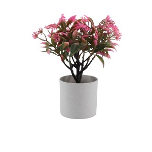 Unique Bargains Artificial Plants Coin Chrysanthemum with Cylinder Vase Plastic 3.15"x3.15"x9.45" 1 Pc - 1 of 4